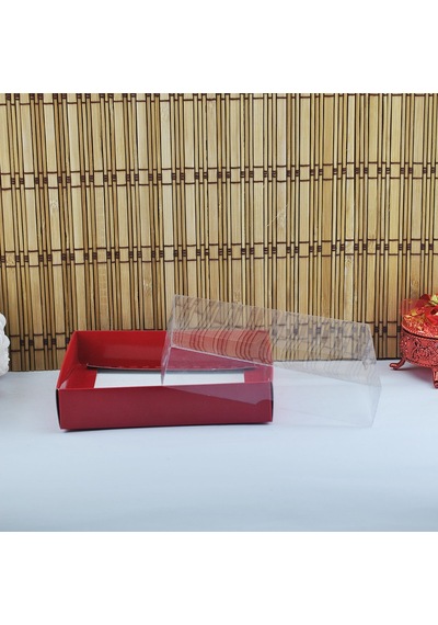 Asetat Kapaklı Karton Kutu 15X15X3 50 Adet Kırmızı N11.9121