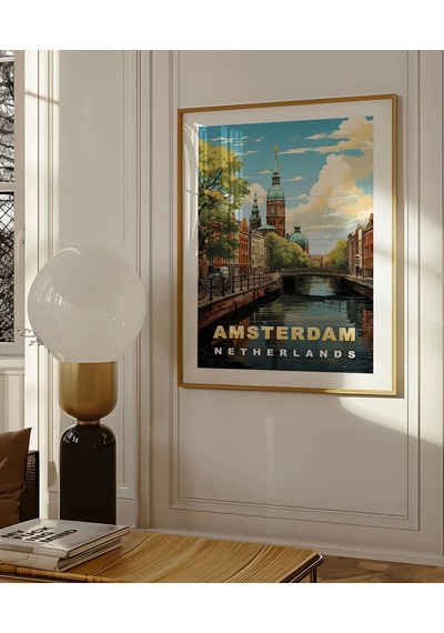 Çerçevesiz Poster Amsterdam In İkonik Kanalları