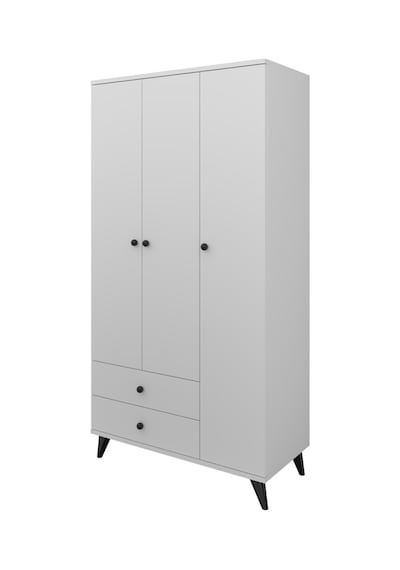 Simple Gardırop 5 Raflı 2 Çekmeceli Tek Askılı 90x44x176 Beyaz Beyaz Simple Gardırop 5 Raflı 2 Çekmeceli Tek Askılı 90x44x176 Beyaz Beyaz