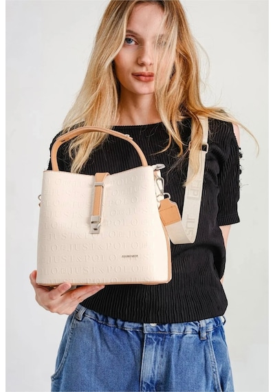 Just Polo Kadın El Ve Omuz Çantası Orta Boy 6011mh Camel - Krem