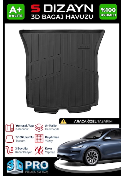 S-dizayn Tesla Model Y Juniper 3d Pro Bagaj Havuzu 2025 Üzeri A+ Kalite