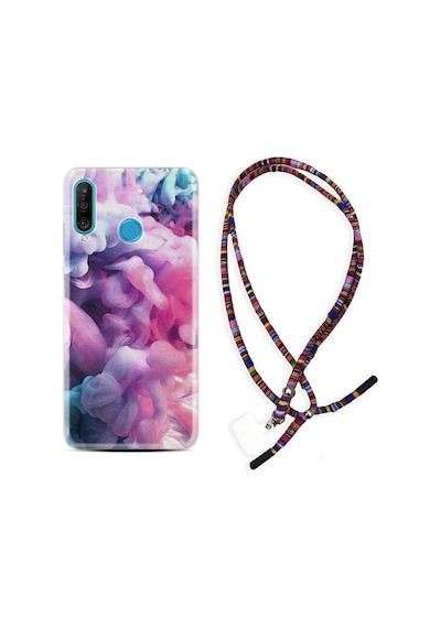 Huawei P30 Lite Kılıf Rasta Boyun Askılı Pink Cloud 1305