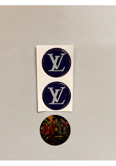Lv Damla Sticker Etiket Kabartmalı 3d Silikon Direk Arması Louısvuıtton Yuvarlak 2adet 3,5x3,5cm Lacivert