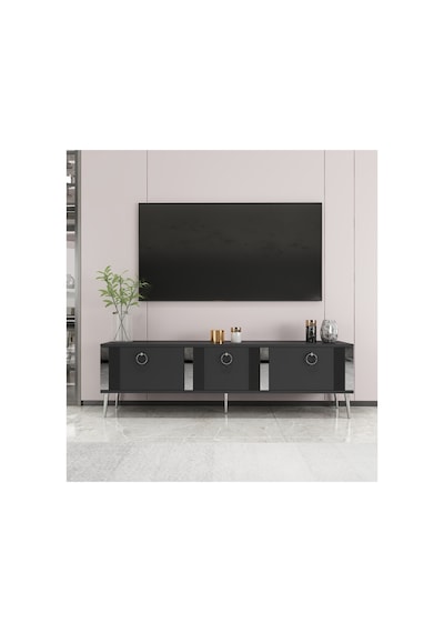 Lunar 150 Cm Tv Ünitesi Tv Sehpası Antrasit-gümüş Antrasit-gümüş