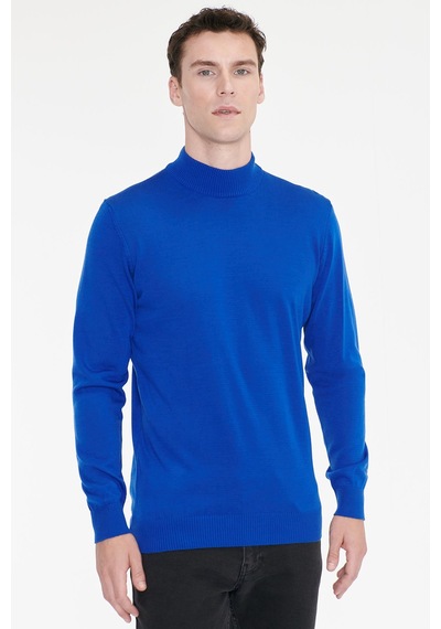 Ac&Co / Altınyıldız Classics Erkek Saks Tüylenme Yapmayan Anti-pilling Standart Fit Yarım Balıkçı Yaka Triko Kazak Ac&Co / Altınyıldız Classics Erkek Saks Tüylenme Yapmayan Anti-pilling Standart Fit Yarım Balıkçı Yaka Triko Kazak