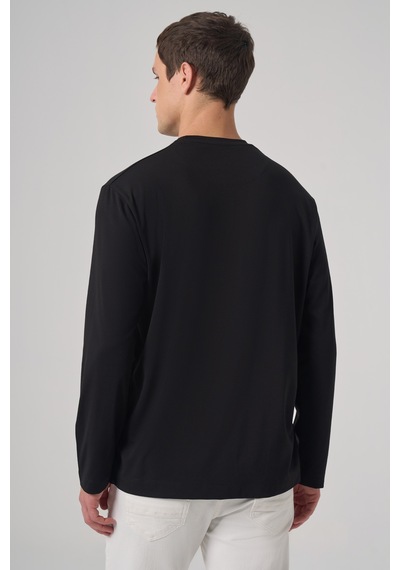 Morven Erkek Siyah Trend Bisiklet Yaka Rayon Sweatshirt 26ks063005001 Siyah