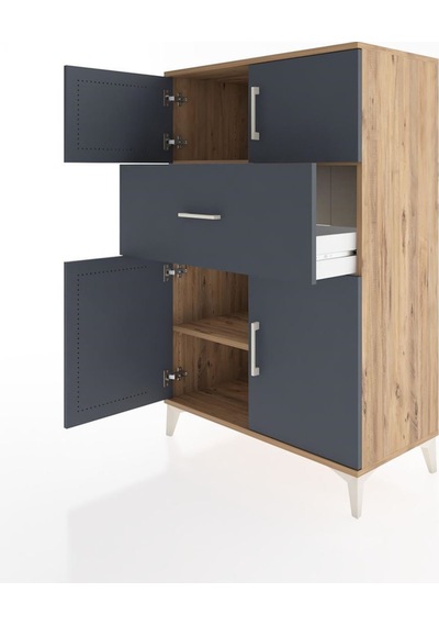 Hyperion Dolap 2 Raflı Tek Çekmeceli 4 Kapaklı 88x44x134 Çam-antrasit Atlas Çam Hyperion Dolap 2 Raflı Tek Çekmeceli 4 Kapaklı 88x44x134 Çam-antrasit Atlas Çam