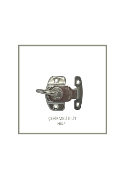 Çevirmeli Kilit, Galvanizli, Sürgülü Kapı Kilidi, Nikel