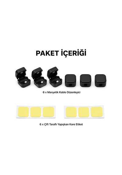 Lustnau Manyetik Kablo Düzenleyici Kablo Tutucu 6 Adet