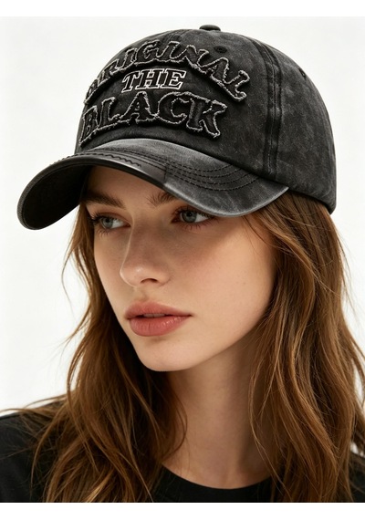 Valkyrie Original The Black Nakışlı Unisex Beyzbol Şapkası Vintage Eskitme Pamuk Ayarlanır Siyah