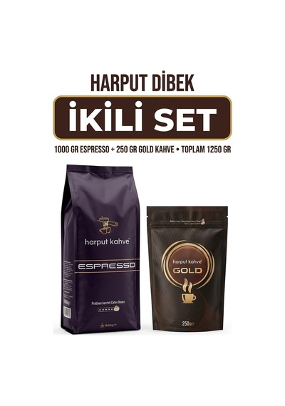 İkili Set 1000 Gr Espresso Premium Roasted Coffee Beans + 250 Gr Gold Kahve Diğer