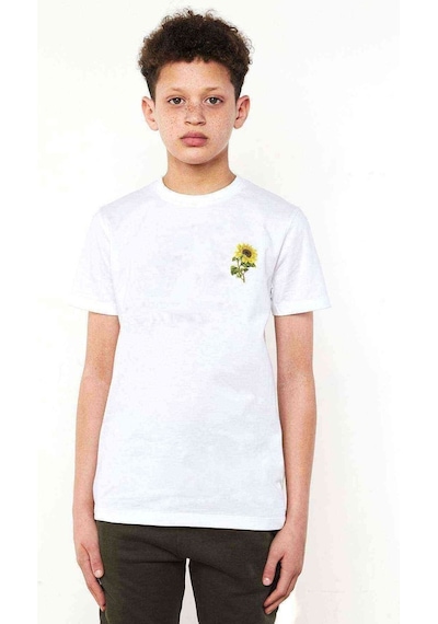 Tshirthane Watercolor Sunflower Baskılı Unisex Çocuk Beyaz T-Shirt