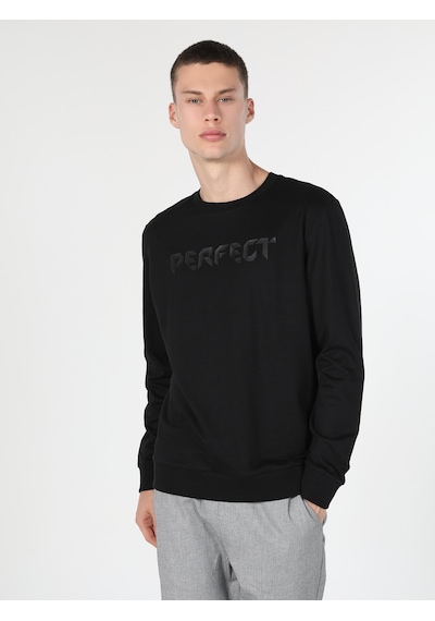 Colin's Regular Fit Baskılı Siyah Erkek Sweatshirt CL1060122_Q1.V2_BLK Siyah