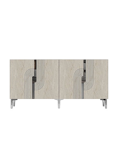 Ka1516bts Meyra Konsol Ve Tv Sehpası Beyaz-traverten-silver 150cm