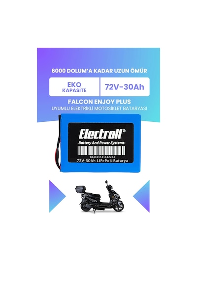Falcon Enjoy Plus Batarya Eko Kapasite Lifepo4 72v 30ah Elektrikli Motosiklet Bataryası