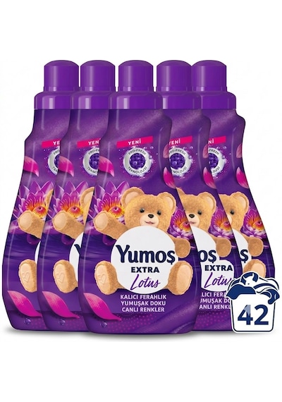 Şeylişeyler - Yumoş Ekstra Konsantre Çamaşır Yumuşatıcısı Lotus 1008 Ml 42 Yıkama 5 Adet 5'li Set