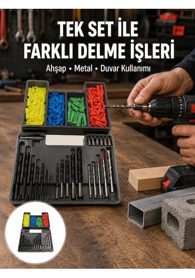 Hepsi Matkap Ucu Seti Organizerli Çok Amaçlı Delme Uçları Yeni Nesil Najmaddin