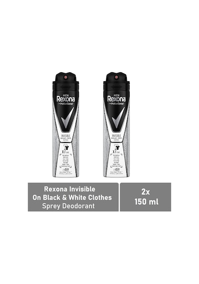 Rexona Men Invisible Black+White Erkek Sprey Deodorant 2 x 150 ML