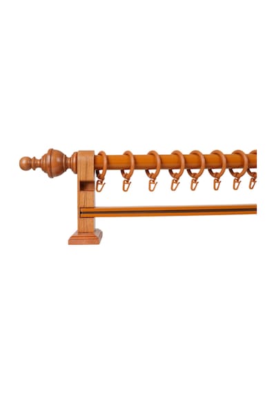Boni Modern Rustik Ahşap Rustik Perde Askısı Tek Raylı-meşe 325 Cm Meşe