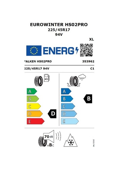 Falken 225/45 R17 94V XL Eurowinter Hs02 Pro Kış Lastiği 2025