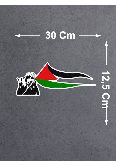 Özgür Filistin Sticker - Filistin Bayrak Sticker - 02509 30x12,5 Cm