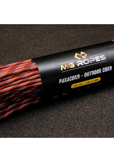 Mg Ropes Polyester Paracord İp 4 Mm Bordo Desen 30 Metre Bordo