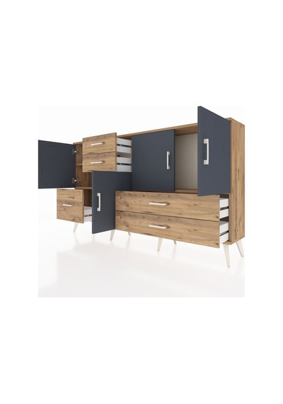 Arges Konsol 4 Raflı 5 Çekmeceli 4 Kapaklı 176x30x99 Çam-antrasit/çam Antrasıt/atlas Çam - Atlas Çam Arges Konsol 4 Raflı 5 Çekmeceli 4 Kapaklı 176x30x99 Çam-antrasit/çam Antrasıt/atlas Çam - Atlas Çam