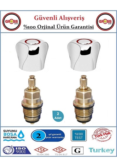 Şenpres Musluk Kapak Takımı - %100 Prinç - Contalı - 2 Adet