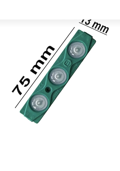 Point 10 Adet 3 Ledli Parmak Led Modül 1.5w 2835 Smd Mercekli 12v Yeşil