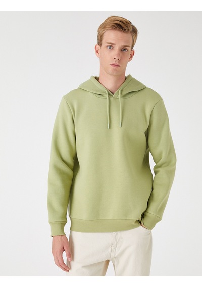 Koton Basic Kapşonlu Sweatshirt Yeşil 3sam70001mk Yeşil