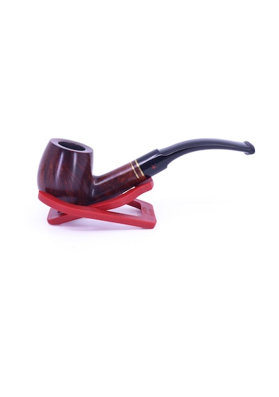 Şahin Kırmızı Yıldız Bent Apple 6mm Filtreli Ebonit Saplı Pipo 237101-113