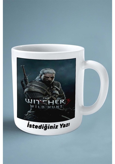 The Witcher Oyun Baskılı Kupa Bardak Çift Taraflı Kişiye Özel Model 5 Çok Renkli