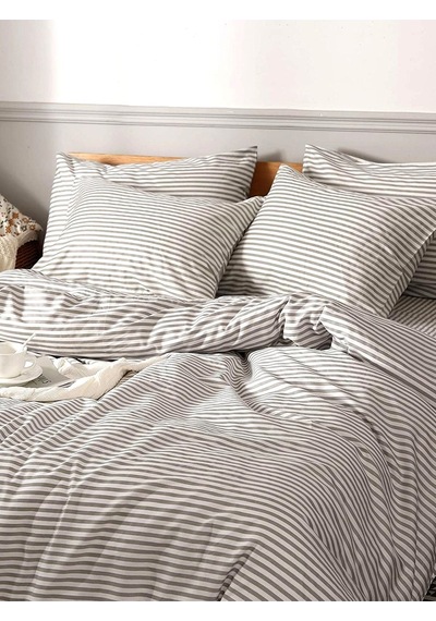 Caqqa Çizgili Pamuk 2 Adet 50x70 Cm Yastık Kılıfı
