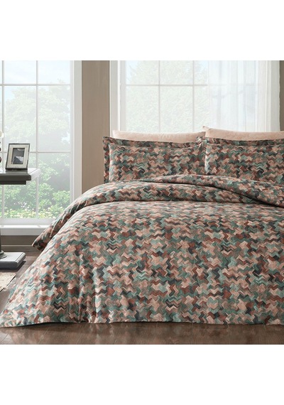 Linens Cameron Pamuk Saten Çift Kişilik Nevresim Takımı Yeşil