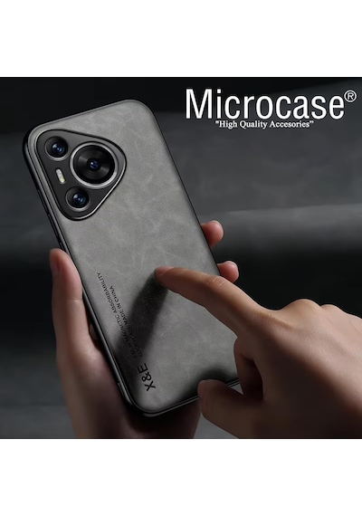 Huawei Pura 70 Pro Deri Kaplama Kılıf Al4970 Gri Huawei Pura 70 Pro Deri Kaplama Kılıf Al4970 Gri