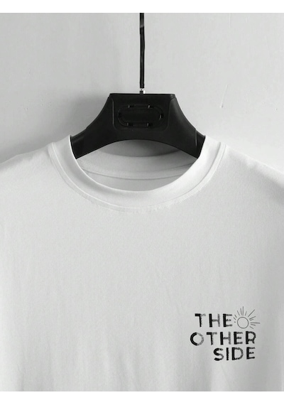 Startmore Unisex Oversize The Order Side Baskılı T-shirt Beyaz