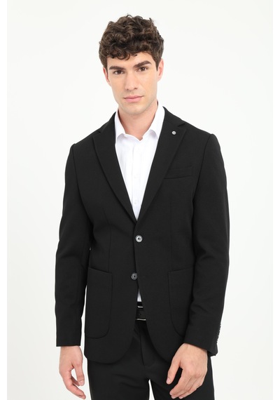 Dufy Erkek Slim Fit Mono Yaka Siyah Ceket-25970