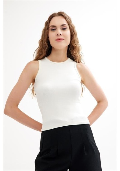 Cotenconcept 2 Adet Halter Yaka Fitilli Fitted Askılı Tişört-siyah-beyaz Beyaz - Siyah