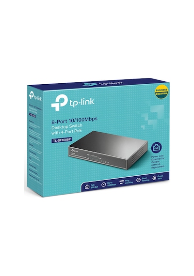 TP-Link TL-SF1008P 8 Port 10/100 Mbps 4 Port PoE Masaüstü Switch TP-Link TL-SF1008P 8 Port 10/100 Mbps 4 Port PoE Masaüstü Switch