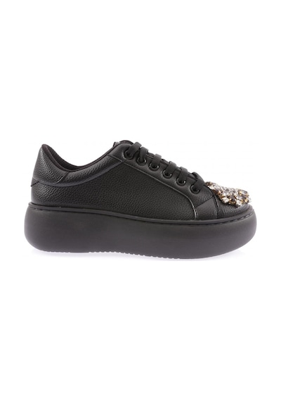 Dgn 872-23y Kadin Burnu Kristal Taş Tokali Bağcikli Ayakkabi 872-1986-R11412 Siyah