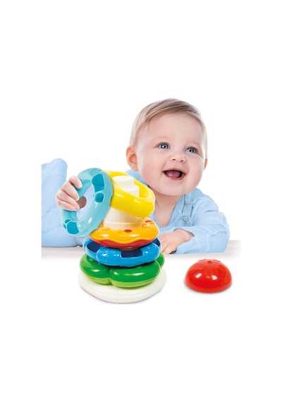 Clemento-ni Eğitici Halka Atma Seti Montessori 6 Parça Sallanan Tabanlı Renkli Bebek Oyunacağı