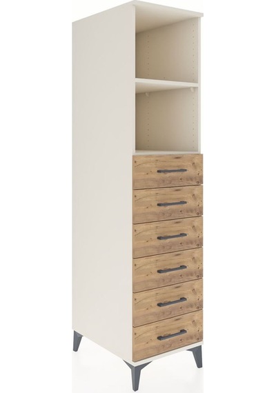 Kronos Dolap 2 Raflı 6 Çekmeceli 44x59x182 Aytaşı-çam Aytaşı