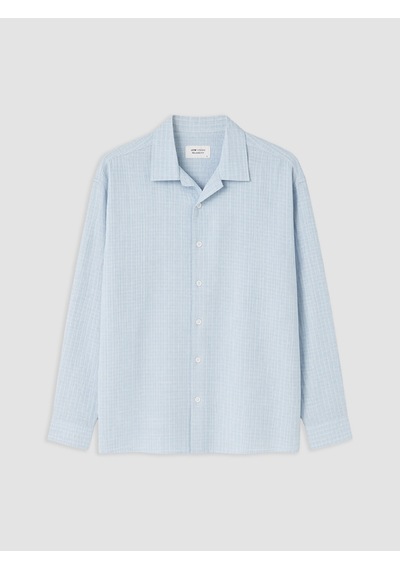Lcw Vision Mavi Relaxed Fit Ekose Desenli Dokulu Erkek Gömlek