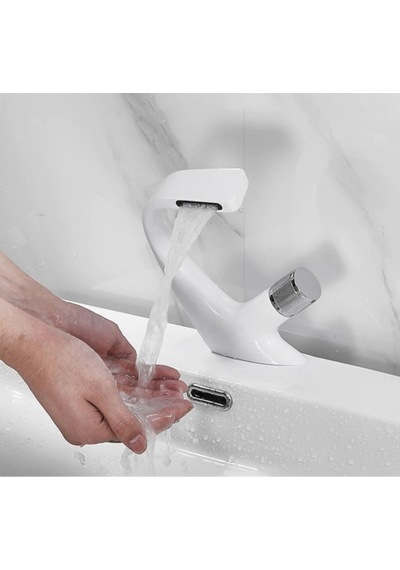 Banyo Lavabo Bataryası Beyaz Şelale Tasarım