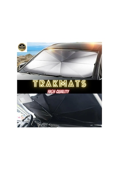 Trakmats Same Solaris Universal Araç İçi Ön Cam Katlanabilir Şemsiye Güneşlik Siyah Standart
