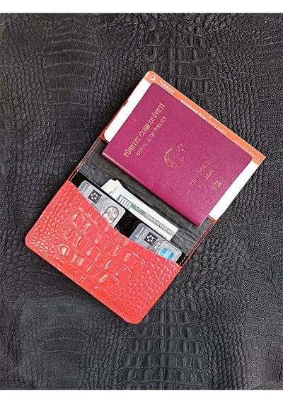 Vip Gift Hakiki Deri Pasaport Kılıfı Pasaportluk Kırmızı