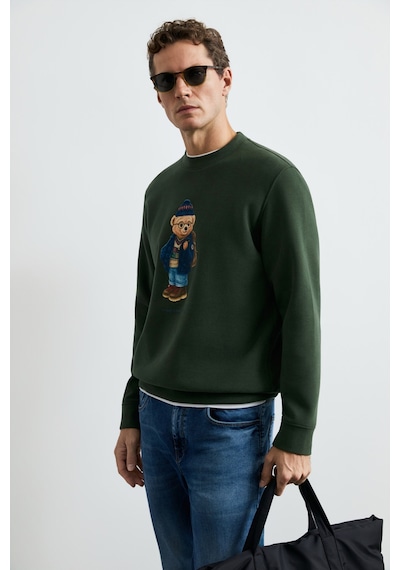 Lufian Mıles Erkek Sweatshirt Yeşil Yeşil 112030201100600