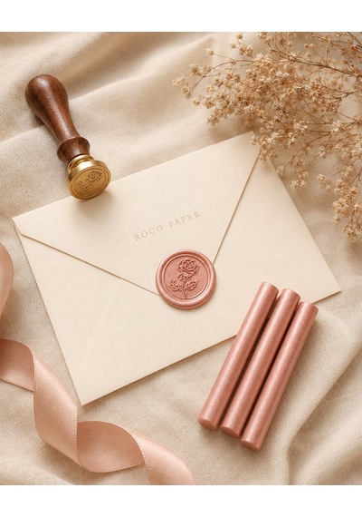 Silindir Mühür Mumu, Rose Gold, 10 Adet - 11 Cm, Zarf Ve Davetiye Diğer