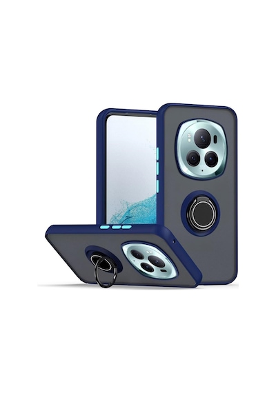 Gpack Honor Magic 6 Pro Kılıf Montreal Yüzüklü Standlı Arkası Buğulu Araç Tutucu Özellikli Lacivert