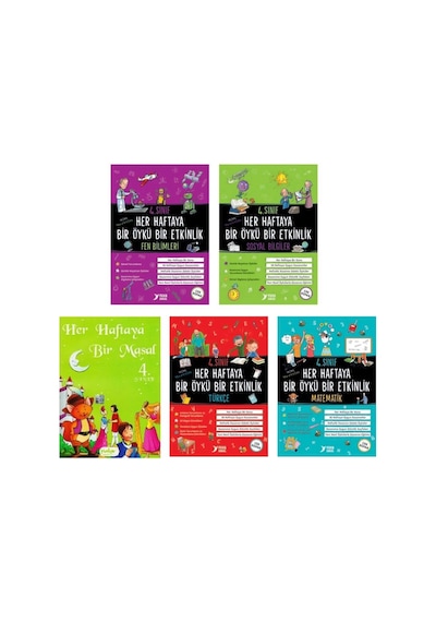 Yuva 4. Sınıf Her Haftaya Bir Öykü Bir Etkinlik Bir Masal Seti 5 Kitap Matematik-sosyal Bilgiler-türkçe-fen Bilimleri-masal